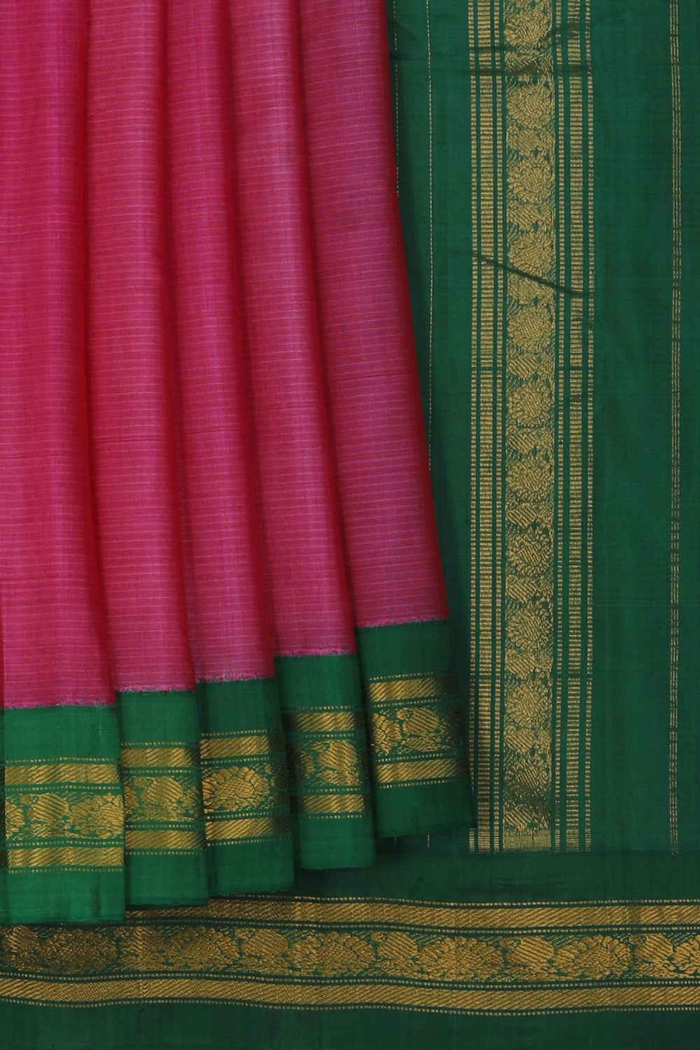 Image of Gadwal Cotton Pink Saree